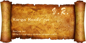 Varga Roxána névjegykártya